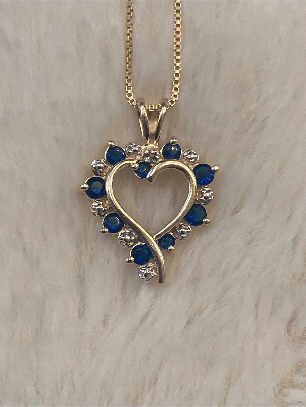 Sapphire Heart Pendant